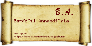 Baráti Annamária névjegykártya